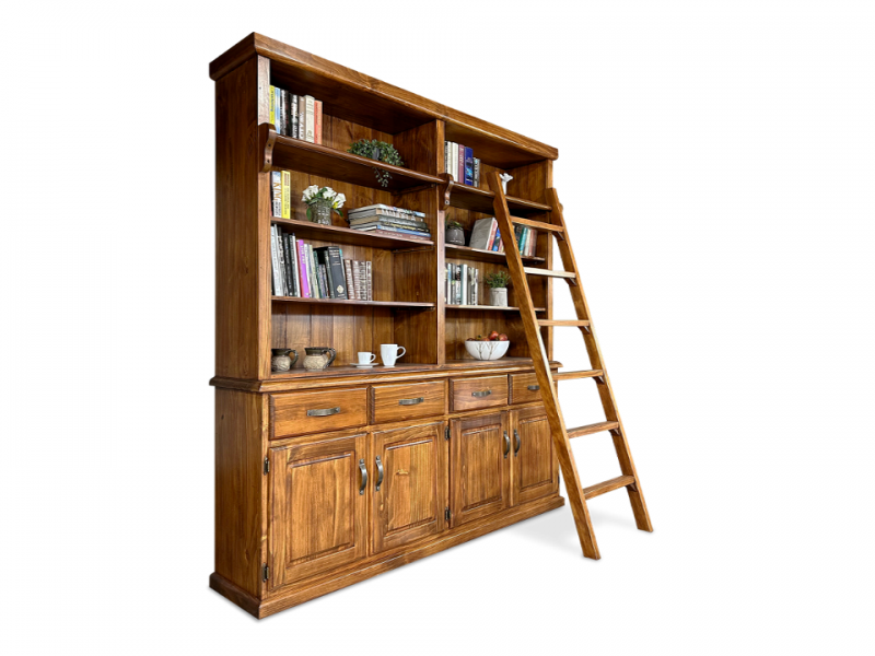 Jamaica Library Bookcase w/ Ladder VIP Furniture LaZBoy BedsRUs Cairns